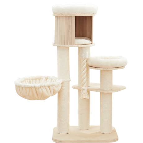 מתקן גרוד יוקרתי לחתול בשילוב עץ ליבנה איכותי| דגם PS979