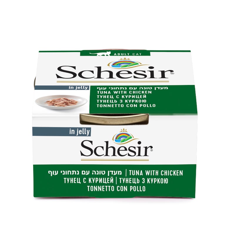 מעדן שזיר לחתולים טונה עם עוף בג'לי 85 גר'