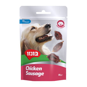 חטיף בונזו בצורת נקניקיות 80 גרם