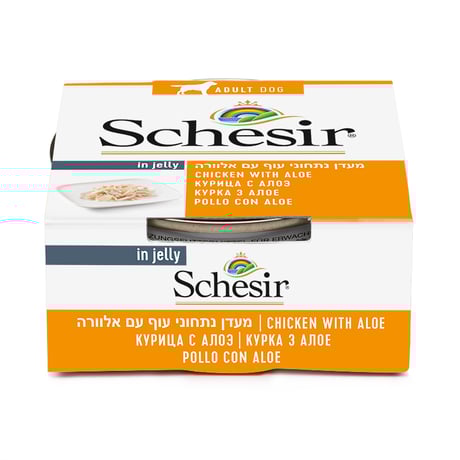 שזיר מעדן פילה עוף במתבל אלוורה 150 גרם- Schesir Chiken&Aloe