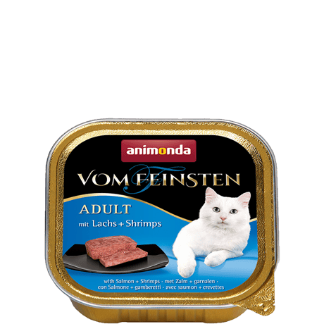 פיינשטיין סלמון ושרימפס חתול בוגר 100 גרם- Vom Feinsten Salmon&Shrimps Adult