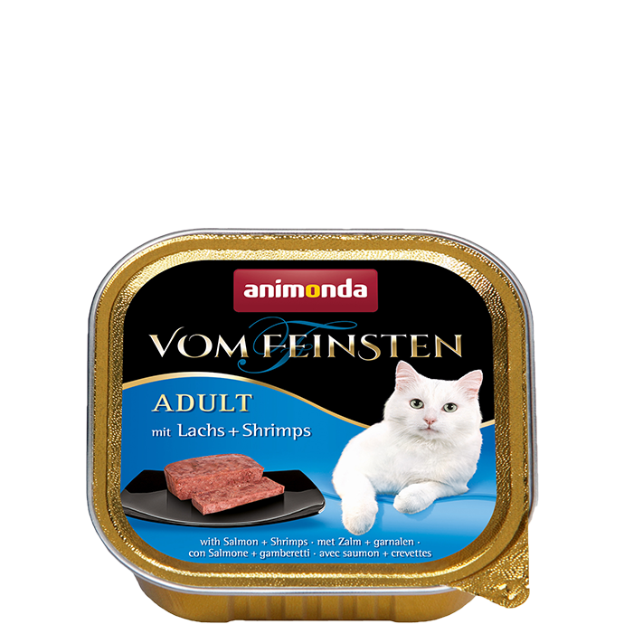 פיינשטיין סלמון ושרימפס חתול בוגר 100 גרם- Vom Feinsten Salmon&Shrimps Adult