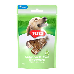 חטיף בונזו שיפוד סלמון ודג בקלה 80 גרם