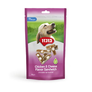 חטיף בונזו סנדוויצ'וני עוף בטעם גבינה 80 גרם
