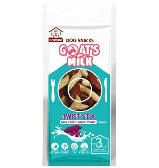 חטיפי טוויסט בטעם חלב עזים ובטטה-Twist Goats Milk&SweetPotatos