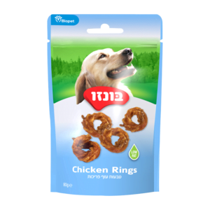 חטיף בונזו טבעות עוף פריכות 80 גרם