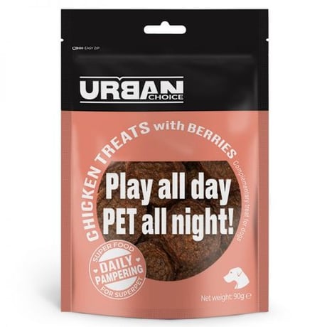 אורבן צ'ויס חטיף עוף עם אוכמניות וחמוציות 90 גר' - Urban Choice