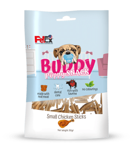 באדי סנאק גורים בשר עוף מקלות לעיסה 80גר'