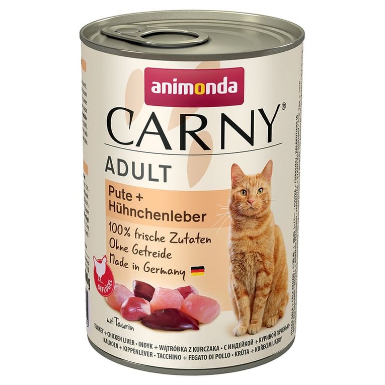 קרני הודו וכבד עוף חתול בוגר 400 גרם- Carny Turkey & Chicken Liver Adult
