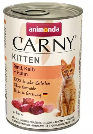 קרני גורי חתולים בקר עגל ועוף 400 גרם - Carny Beef & Chicken Kitten
