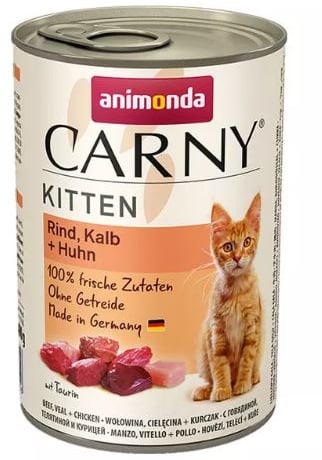 קרני גורי חתולים בקר עגל ועוף 400 גרם - Carny Beef & Chicken Kitten