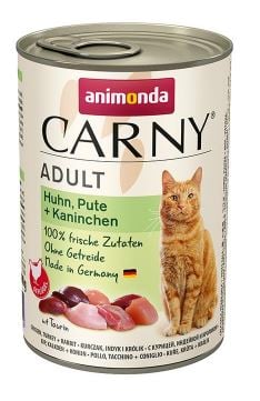 קרני עוף הודו וארנבת חתול בוגר 400 גרם - Carny Chicken, Turkey & Rabbit Adult