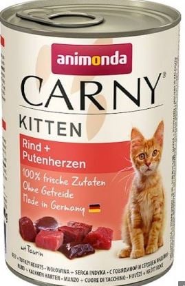 קרני גורי חתולים בקר ולבבות הודו 400 גרם - Carny Cattle & Turkey Hearts Kitten