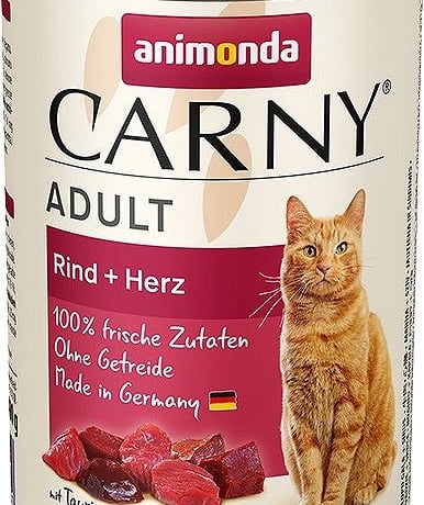 קרני בקר ולבבות חתול בוגר 400 גרם - Carny Beef & Heart Adult