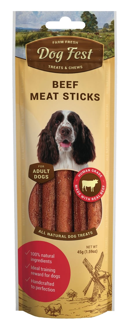 דוג פסט חטיף מקלות בשר בטעם בקר 45 גרם