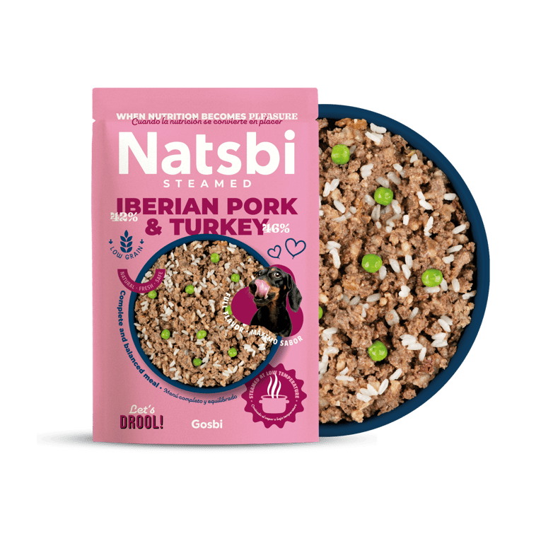 נטסבי חזיר והודו מזון טבעי מאודה 500 גרם - Natsbi Pork and Turkey