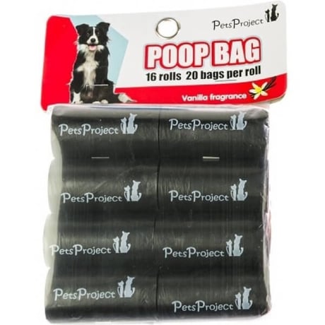 שקיות לאיסוף צרכים 16 גלילים צבע שחור