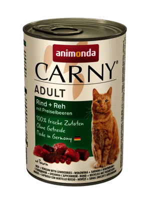 קרני בקר, צבי ופירות בוגר 400 גרם - Carny Beef Veal & Fruits Adult