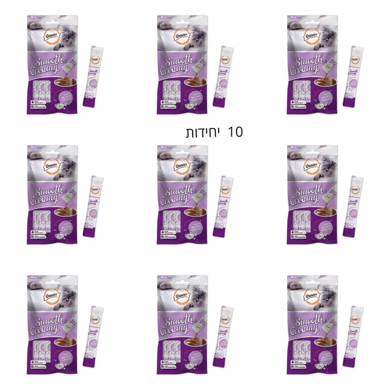 10 יח' חטיף קרם נוזלי לחתול בטעם סלמון 60 גרם