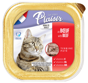 Plaisir פלאז'יר מעדן לחתול בקר 100 גרם