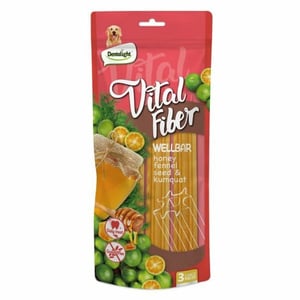 Vital Fiber חטיף דנטלי מקל לעיסה בטעם דבש זרעי שומר ותפוז 250 גרם