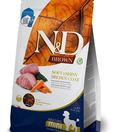 נטורל אנד דלישס בוגר פרווה חומה כבש, ספירולינה וגזר 2 ק"ג - N&D Adult LAMB, SPIRULINA AND CARROT