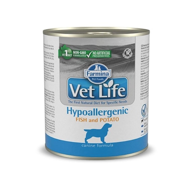 וט לייף שימור היפואלרגני דג תפו"א 300 גרם - Vet life hypoallergenic fish