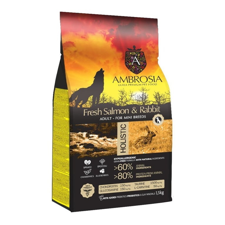 אמברוסיה בוגר סלמון וארנבת 1.5 ק"ג - Ambrosia adult salmon and rabbit