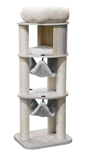 מתקן גרוד לחתול +זוג ערסלים |צבע שמנת |דגם PS552