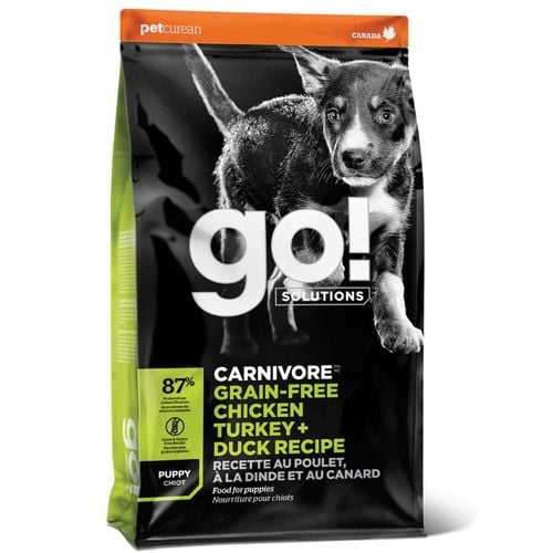 גו! קרניבור גורים עוף, הודו וברווז 10 ק"ג - carnivore puppy chicken, turkey and duck