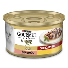 מגש (24 יח') פנסי פיסט גולד גורמה מזון מלא נתחי סלמון ועוף 85 גרם