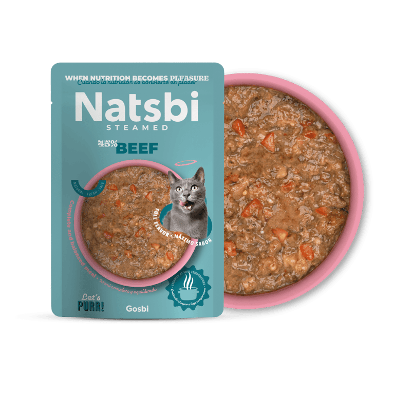 נטסבי חתול מזון מלא טבעי- בקר 80 גרם