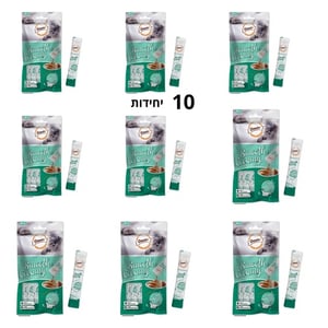 10 יח' חטיף קרם נוזלי לחתול בטעם עוף וכבד 60 גרם