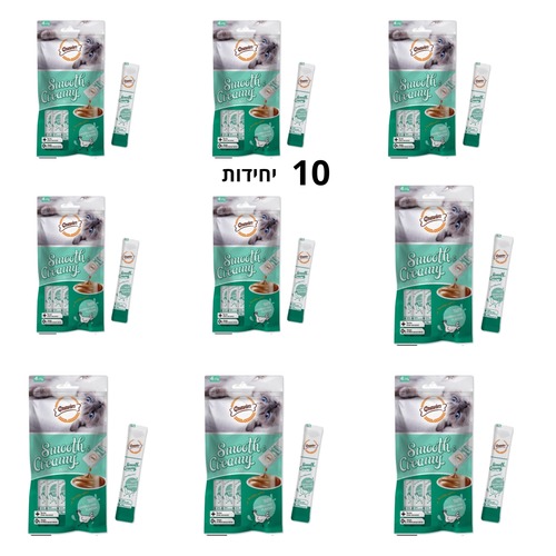 10 יח' חטיף קרם נוזלי לחתול בטעם עוף וכבד 60 גרם