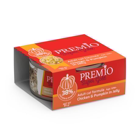 שימור פרמיו סופר גולד עוף ודלעת בג'לי 85 גרם