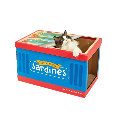 פופוס מסתור וקרטון גירוד קופסת סרדינים