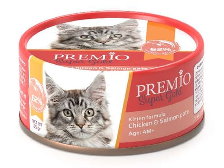 שימור פרמיו עוף וסלמון קיטן 85 גרם