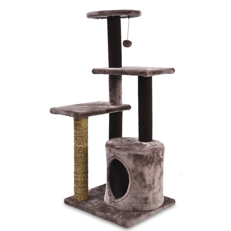 מתקן גירוד 4 קומות לחתול חום 102 ס"מ