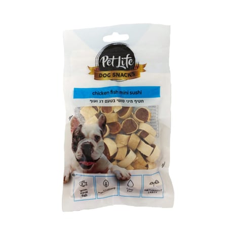 פטלייף חטיף מיני סושי דג ועוף 80 גר'