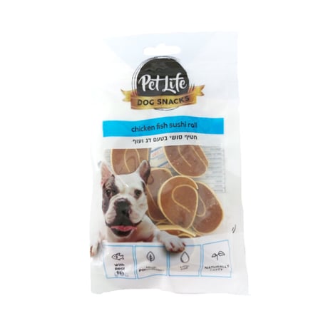 פטלייף חטיף סושי דג ועוף 80 גר'