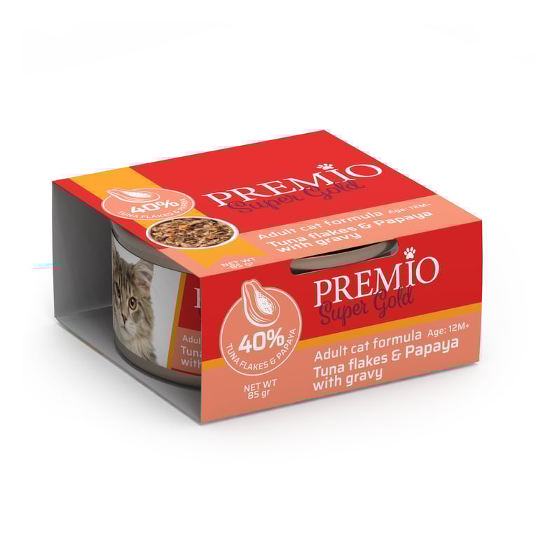 שימור פרמיו סופר גולד נתחי טונה ופאפאיה ברוטב 85 גרם