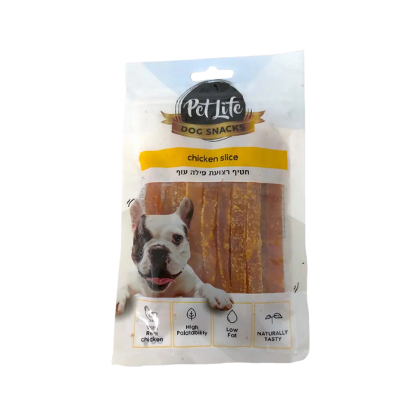 פטלייף חטיף רצועות פילה עוף 80 גר'