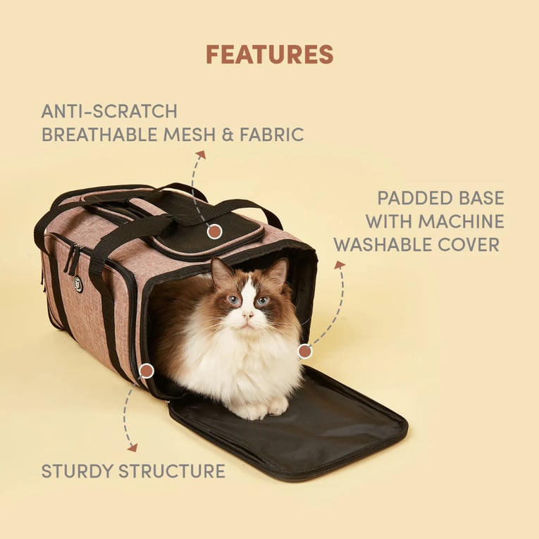 פופוס תיק נשיאה מתרחב לחיות מחמד ורוד