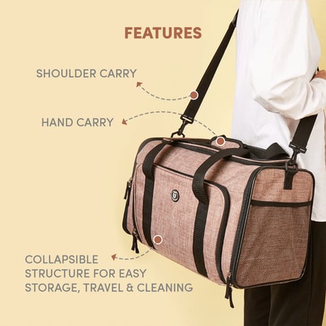 פופוס תיק נשיאה מתרחב לחיות מחמד ורוד