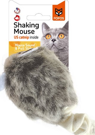 פופוס משחק עכבר רוטט עם צפצוף אפור