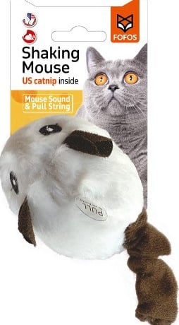 פופוס משחק עכבר רוטט עם צפצוף לבן