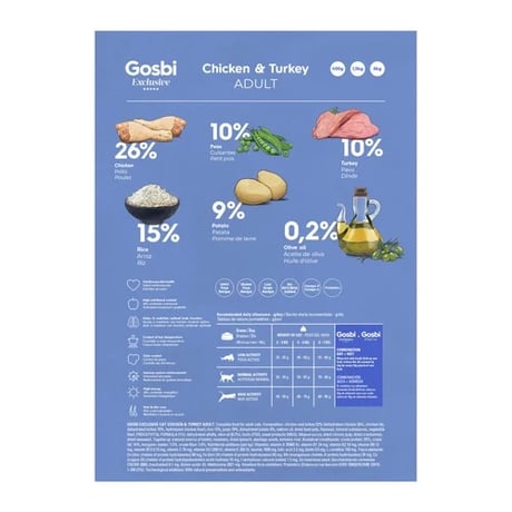 גוסבי חתול אקסלוסיב בוגר עוף והודו 6 ק"ג