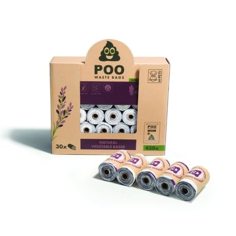 שקיות איסוף צואה אקולוגיות מארז חיסכון בריח לבנדר