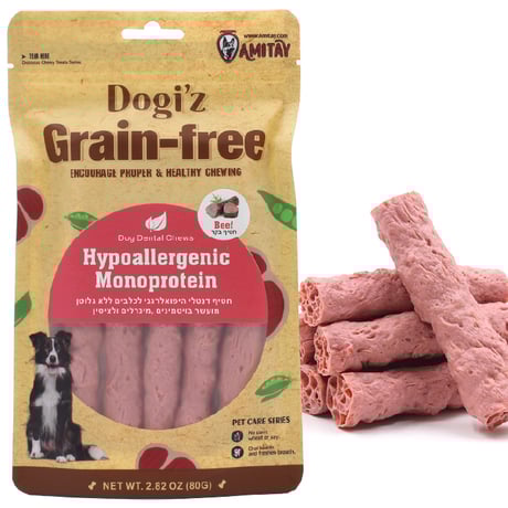 חטיף לכלבים היפואלרגני מקל תפוח בקר ללא דגנים