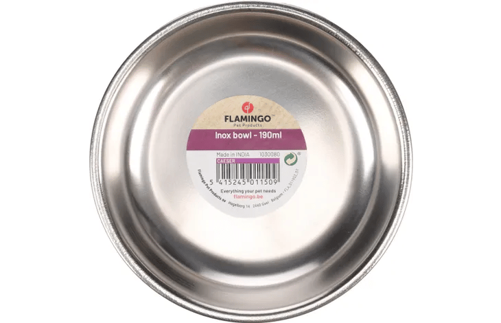 קערת נירוסטה שטוחה לחתולים 190 מ"ל